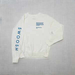 Nike NSW Swoosh SBB Crew Neck Shirt Mens Small White Blue Double Check